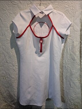 White & Red Sexy Nurse-Inspired Costume Dress!